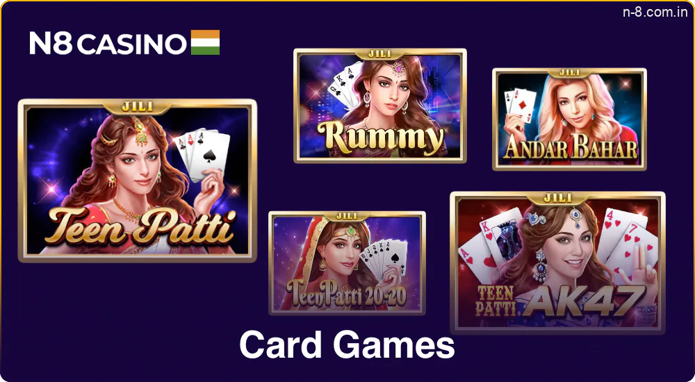 A variety of card games are available at N8 Casino