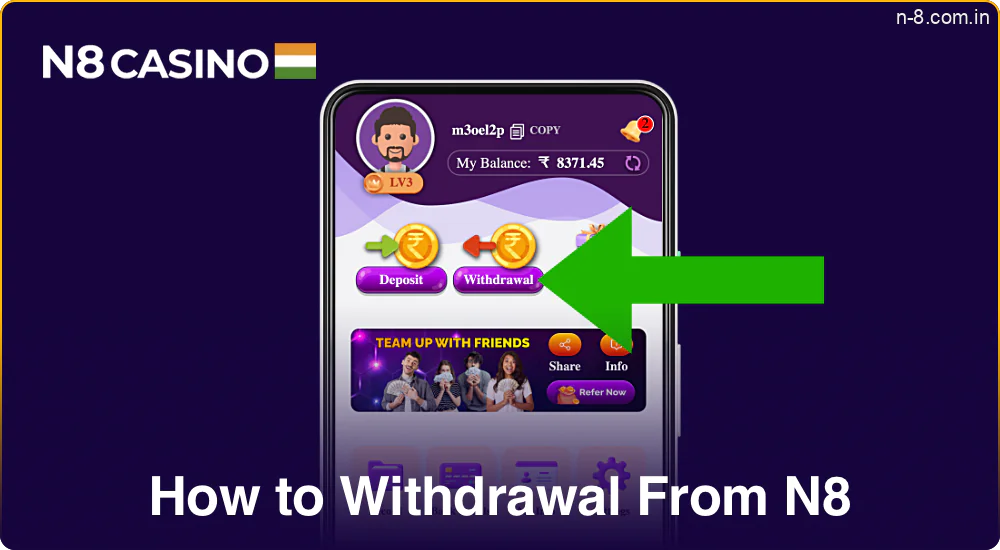 Steps to Withdraw from N8 Casino