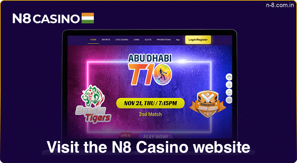 Access the N8 Casino official website