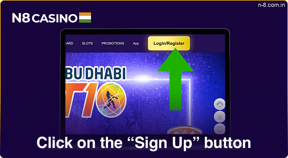 Press the 'Sign Up' button in the top-right corner